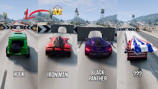 Super Heros Cars vs Tight Hole 8 😱 BeamNGDrive  The Real Granny [upl. by Ludba541]