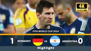 Germany1 vs 0Argentina 2014 World Cup Final  The Ultimate Showdown  Highlight HD4K [upl. by Yeldua]