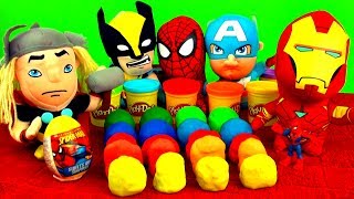 20 Surprise Eggs Play Doh Superheroes Spiderman Cars Batman Angry Birds PlayDough Disney Pixar Toys [upl. by Auqined]