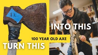 Newbies Guide Restoring a 100 yr old axe on a BUDGET [upl. by Renard446]