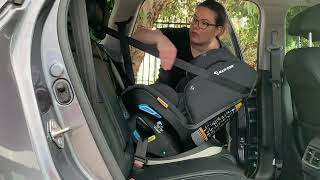 Maxi Cosi Pria LX Convertible Newborn Car Seat How to install in Rearward Facing with a seatbelt [upl. by Francoise]