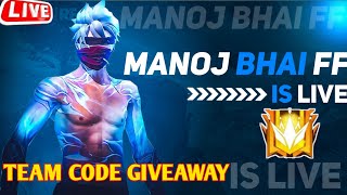 Free fire live redeem code  free fire redeem code today  MANOJ BHAI FF live ff redeem code today [upl. by Atsirt]