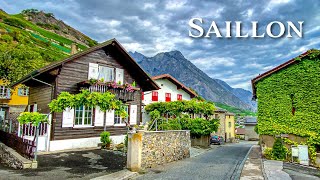 Saillon is a Swiss village nestled among rich vineyards 🇨🇭 Switzerland 4K [upl. by Ahseid]