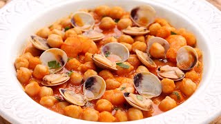 Garbanzos con Langostinos y Almejas ¡Guiso listo en 20 minutos [upl. by Brewer]