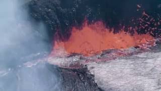 Kīlauea Volcano Halemaʻumaʻu Crater Summit Vent Lava Lake 4K BRoll [upl. by Llenaj]