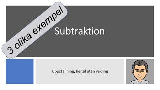 Subtraktionsuppställning heltal utan växling [upl. by Einnhoj]