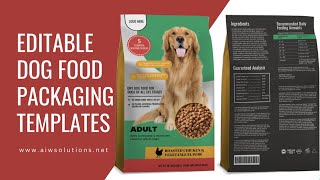 How to create Dog Food Packaging create your own pet food bag design using label template [upl. by Huoh284]