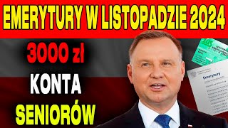 WAŻNY KOMUNIKAT ZUS NIE WSZYSCY SENIORZY OTRZYMAJĄ 10003000 ZŁ 3 LISTOPADA 2024  EMERYCI UWAGA [upl. by Ahseret880]