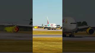 Engine Fire on the Biggest Airplane A380 landing [upl. by Louanne740]