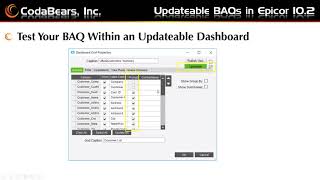 Using Updateable BAQs [upl. by Madeleine]