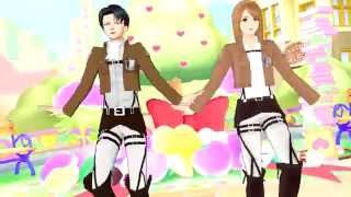 進撃の巨人【Pon Pon Pon  Petra Levi amp Eren】MMD [upl. by Concettina]