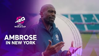 Curtly Ambrose visits Nassau County International Cricket Stadium in New York  T20WC 2024 [upl. by Brynn258]