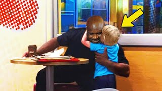 5YearOld Boy Whispers To Shaq In Diner  He Turns Pale amp Quickly Calls 911 [upl. by Yorgerg]