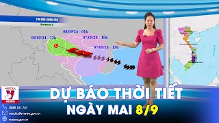 Dự báo thời tiết đêm nay và ngày mai 89 Bão số 3 tiếp tục đi sâu vào đất liền suy yếu và tăng dần [upl. by Saffier353]