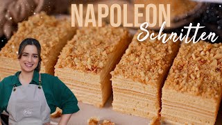 NapoleonSchnitten 🍯 Honigtorte Medovik  Marlenka [upl. by Kiki]