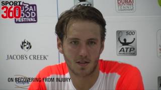 Dubai Duty Free Tennis Lucas Pouille makes winning start at Aviation Club [upl. by Ellenyl]