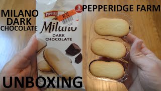 Unboxing Pepperidge Farm Milano Dark Chocolate Cookies 3Pack [upl. by Yreneh]