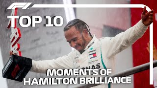 Top 10 Moments of Lewis Hamilton Brilliance [upl. by Hescock213]