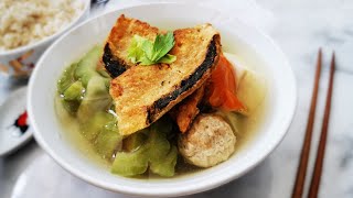 苦瓜素鱼片汤  素食不含五辛  Bitter Gourd Vegetarian Sliced Fish Soup [upl. by Vivl]