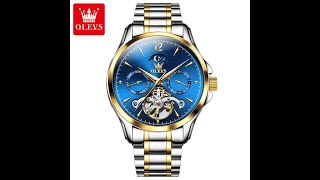 OLEVS 6663 Mens Luxury Automatic Luminous Wristwatch With Moon Phase [upl. by Nilrah]