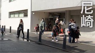 Amagasaki residential area Walking with Sudden Shower  JR line Sta to Hanshin line Sta 4K POV [upl. by Kaycee]