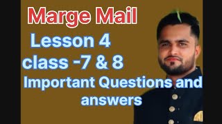 what is merge mail solve questions and answers of lesson 4 Mail merge [upl. by Bathsheeb]