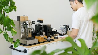 Coffee Bar Tour – DIY Coffee Cart Espresso amp Pour Over Setup [upl. by Lohcin]