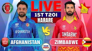 🔴Live Zimbabwe vs Afghanistan  1st T20I  Live Cricket Score amp Commentary [upl. by Artamas]