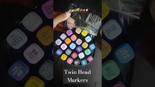 🌈24 pcs Twin Head Markers for journaling☁️🌸journal sketch diy art craft doodle markers song [upl. by Annawak]