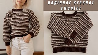 Learn how to make this crochet sweater as a beginner [upl. by Notterb789]