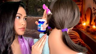 ASMR Mom Gives U Lice Check  Back Scratch amp Tracing Ur Sick🤒 Hair Play Scalp Scratching gum rp [upl. by Yeslrahc]