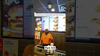 Englishman trying American food chains  McDonald’s cheeseburger chickenburger fries Part 1 [upl. by Zertnom179]