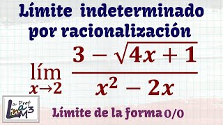 Límites indeterminados con racionalización  La Prof Lina M3 [upl. by Leclair206]