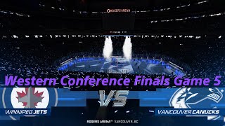 Jets vs Canucks Western Conference Finals Game 5  Mock NHL 24 Stanley Cup Playoffs [upl. by Bryon]