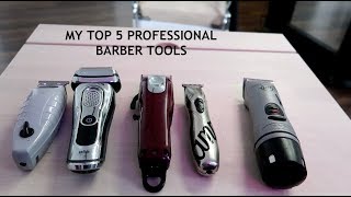 My top 5 professional barber clippers  braun series 9  cordless andis toutliners [upl. by Apthorp]