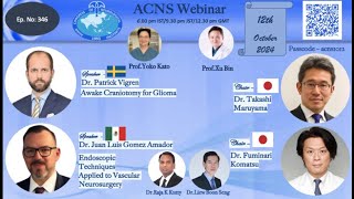 ACNS Webinar Oct 12  Awake Surgery in Gliomas amp Endoscopic Techniques in Neurovascular Cases [upl. by Mitzi]