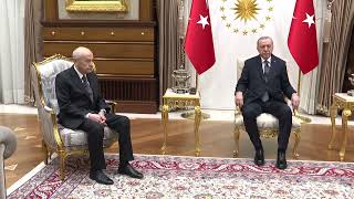 Cumhurbaşkanı Erdoğan MHP Genel Başkanı Bahçeli’yi kabul etti [upl. by Pendleton]