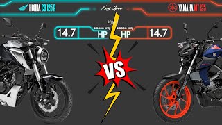 Honda Cb 125 R VS YAMAHA MT 125  Comparison  Mileage  Top Speed  Price  Bike Informer [upl. by Ellehcyt]