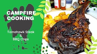 Tomahawk Steak amp BBQ Chips  Camp Cooking [upl. by Gaves556]