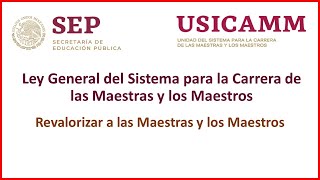 🏆Ley General del Sistema para la Carrera de las Maestras y los Maestros👩‍🏫👨‍🏫 REVALORIZAR DOCENTES [upl. by Averill]