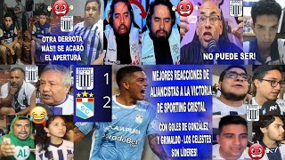 MEJORES REACCIONES DE ALIANCISTAS AL ALIANZA LIMA 12 SPORTING CRISTAL  REMONTADA Y GOL DE GRIMALDO [upl. by Pickard94]