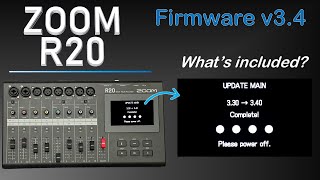 ZOOM R20 Firmware 34 Update  whats included [upl. by Oniotna]