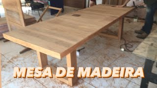 como fazer mesa de madeira [upl. by Rabbaj197]