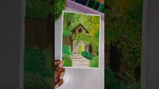 Simple gouache painting 🎨💚artshorts art stepbystep gouaches trending viralshort [upl. by Ursal]