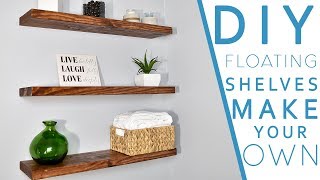 Easy DIY FLOATING SHELVES No bracket  DIY CREATORS [upl. by Ime]