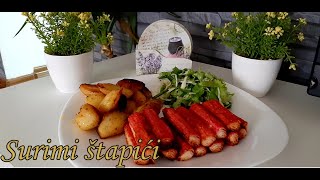 Prženi surimi štapići Fried surimi sticks [upl. by Skerl]