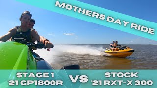 21 SeaDoo RXTX 300 VS 21 Yamaha GP1800R Mothers Day Ride [upl. by Eseela]