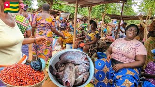 Rural African market day in Togoville Cost of living in an African village in Togo west Africa 🌍 [upl. by Aihcropal]