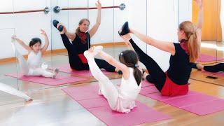 10 Ballet Floor Barre Exercises for Children with Olivia and Guillermina [upl. by Morgenthaler]