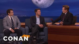 Ben Affleck amp Henry Cavills Reactions To Being Cast As Batman amp Superman  CONAN on TBS [upl. by Hekker]